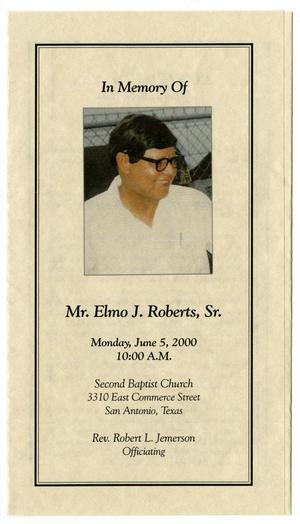 Primary view of object titled '[Funeral Program for Elmo J. Roberts, Sr., June 5, 2000]'.