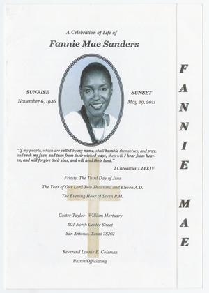Primary view of object titled '[Funeral Program for Fannie Mae Sanders, June 3, 2011]'.