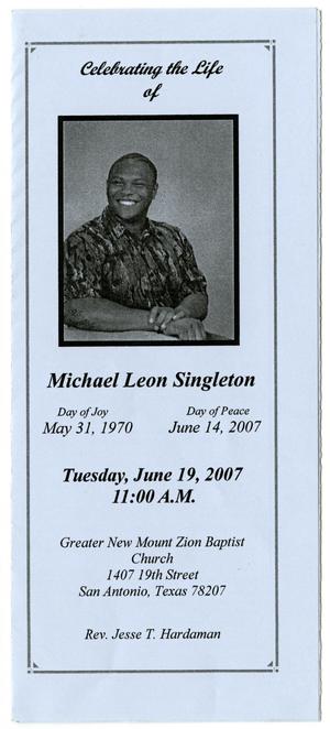 Primary view of object titled '[Funeral Program for Michael Leon Singleton, June 19, 2007]'.