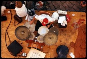 Primary view of object titled '[Bird's Eye View of Drummer]'.