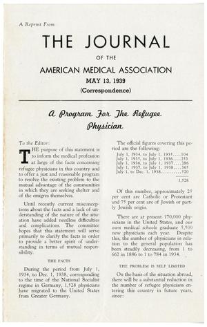 Primary view of object titled '[The Journal of the American Medical Association - May 13, 1939]'.
