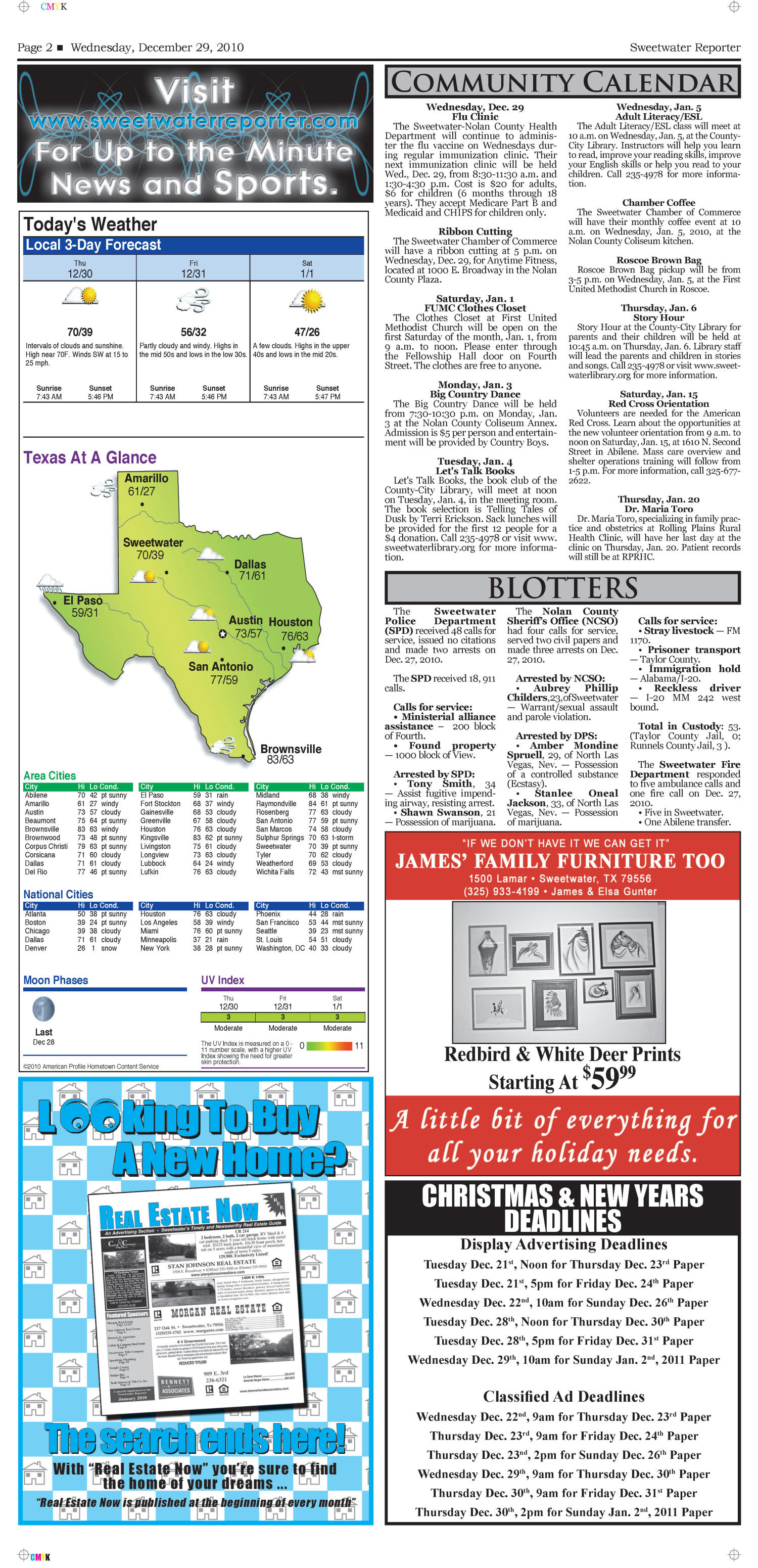 Sweetwater Reporter (Sweetwater, Tex.), Vol. 113, No. 038, Ed. 1 Wednesday, December 29, 2010
                                                
                                                    [Sequence #]: 2 of 12
                                                