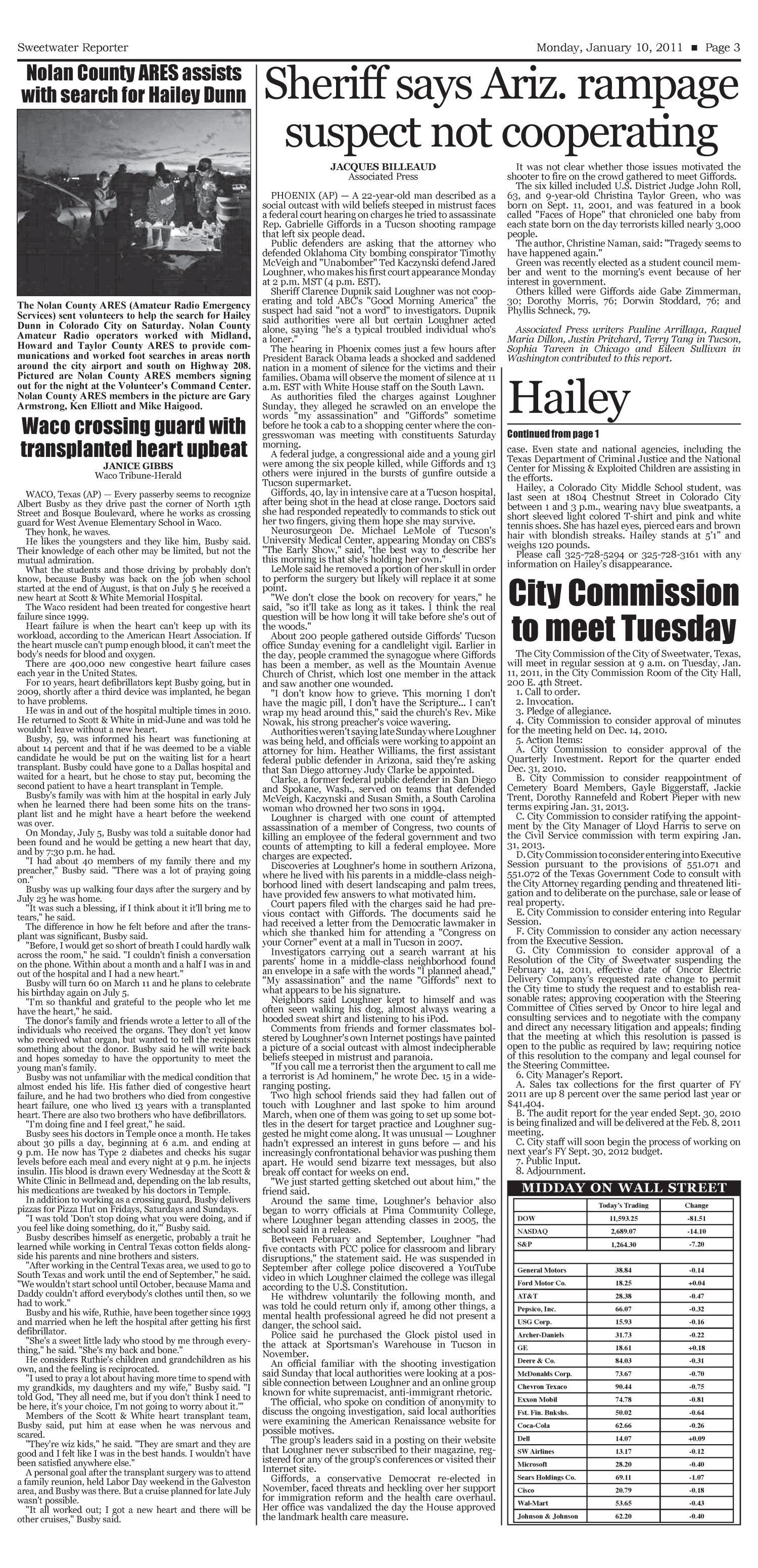 Sweetwater Reporter (Sweetwater, Tex.), Vol. 113, No. 049, Ed. 1 Monday, January 10, 2011
                                                
                                                    [Sequence #]: 3 of 10
                                                