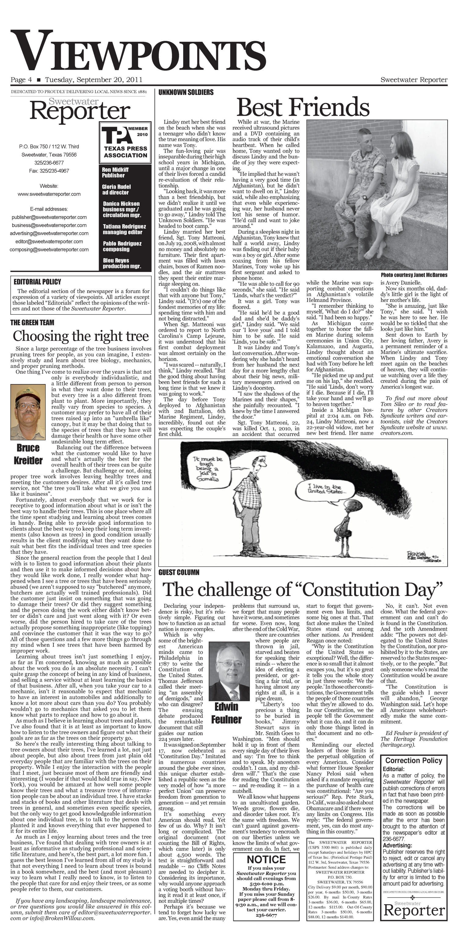 Sweetwater Reporter (Sweetwater, Tex.), Vol. 113, No. 262, Ed. 1 Tuesday, September 20, 2011
                                                
                                                    [Sequence #]: 4 of 10
                                                