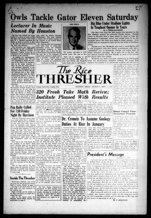 Primary view of object titled 'The Rice Thresher (Houston, Tex.), Vol. 41, No. 1, Ed. 1 Thursday, September 17, 1953'.