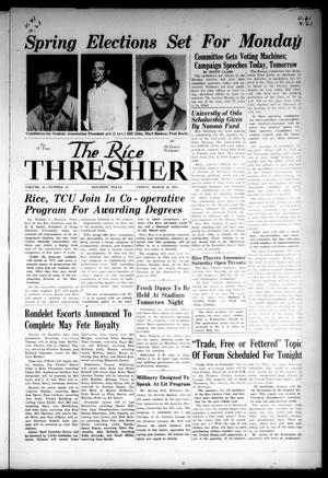 Primary view of object titled 'The Rice Thresher (Houston, Tex.), Vol. 41, No. 21, Ed. 1 Friday, March 26, 1954'.