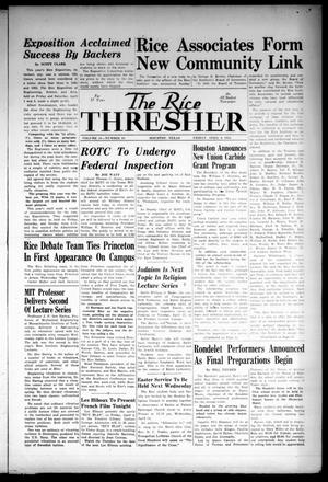 Primary view of object titled 'The Rice Thresher (Houston, Tex.), Vol. 41, No. 23, Ed. 1 Friday, April 9, 1954'.