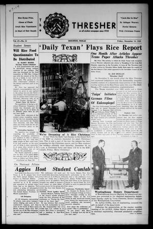 Primary view of object titled 'The Rice Thresher (Houston, Tex.), Vol. 47, No. 14, Ed. 1 Friday, December 18, 1959'.