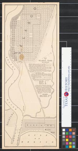 Primary view of object titled 'Map of Velasco, Texas, and environs.'.