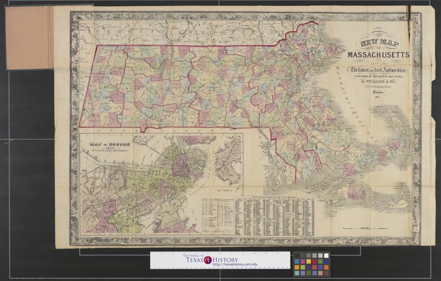 New map of Massachusetts : compiled from the latest and best authorities.
                                                
                                                    [Sequence #]: 1 of 2
                                                