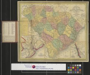 Primary view of object titled 'Mitchell's map of South Carolina : exhibiting its internal improvements, roads, distances &c.'.