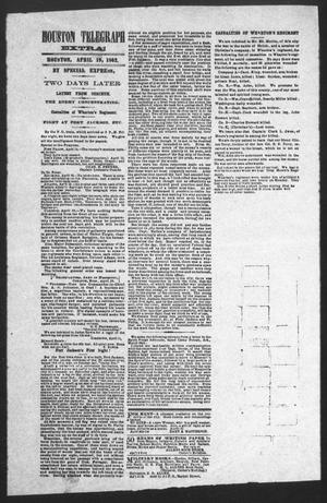 Primary view of object titled 'Houston Telegraph (Houston, Tex.), Ed. 1 Saturday, April 19, 1862'.