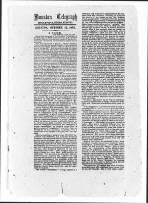 Primary view of object titled 'Houston Telegraph (Houston, Tex.), Ed. 1 Monday, October 12, 1863'.