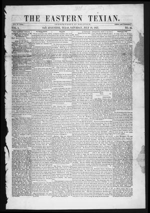 Primary view of object titled 'The Eastern Texian (San Augustine, Tex.), Vol. 1, No. 16, Ed. 1 Saturday, July 18, 1857'.