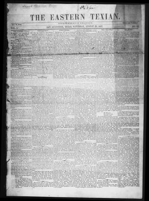 Primary view of object titled 'The Eastern Texian (San Augustine, Tex.), Vol. 1, No. 22, Ed. 1 Saturday, August 29, 1857'.