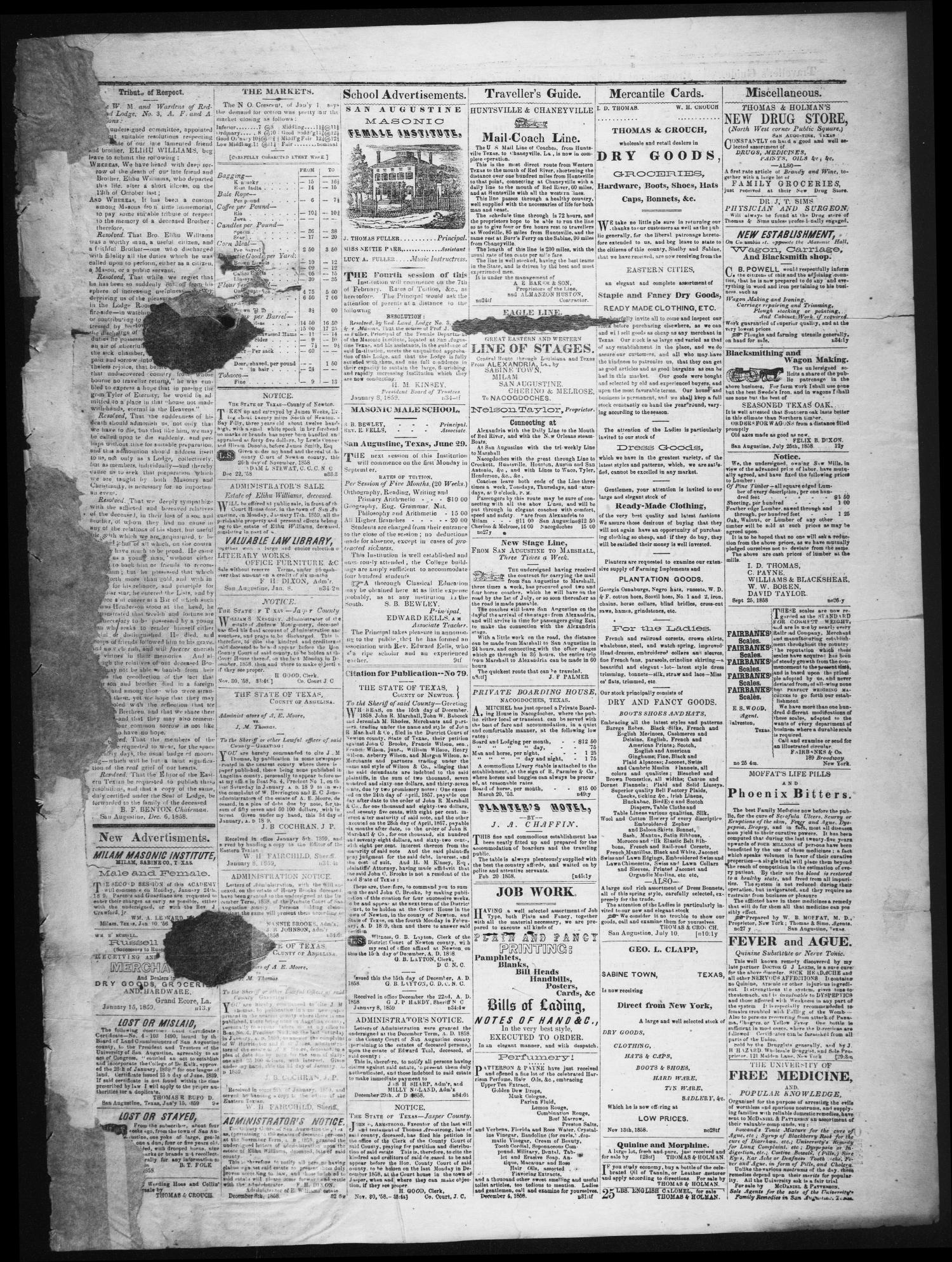 The Eastern Texian (San Augustine, Tex.), Vol. 2, No. 35, Ed. 1 Saturday, January 15, 1859
                                                
                                                    [Sequence #]: 3 of 4
                                                