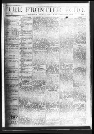 Primary view of object titled 'The Frontier Echo (Jacksboro, Tex.), Vol. 4, No. 8, Ed. 1 Friday, September 6, 1878'.