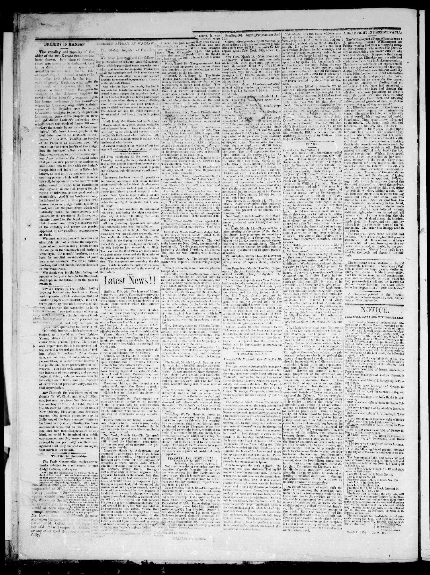 The Standard (Clarksville, Tex.), Vol. 30, No. 9, Ed. 1 Saturday, March 23, 1872
                                                
                                                    [Sequence #]: 2 of 4
                                                