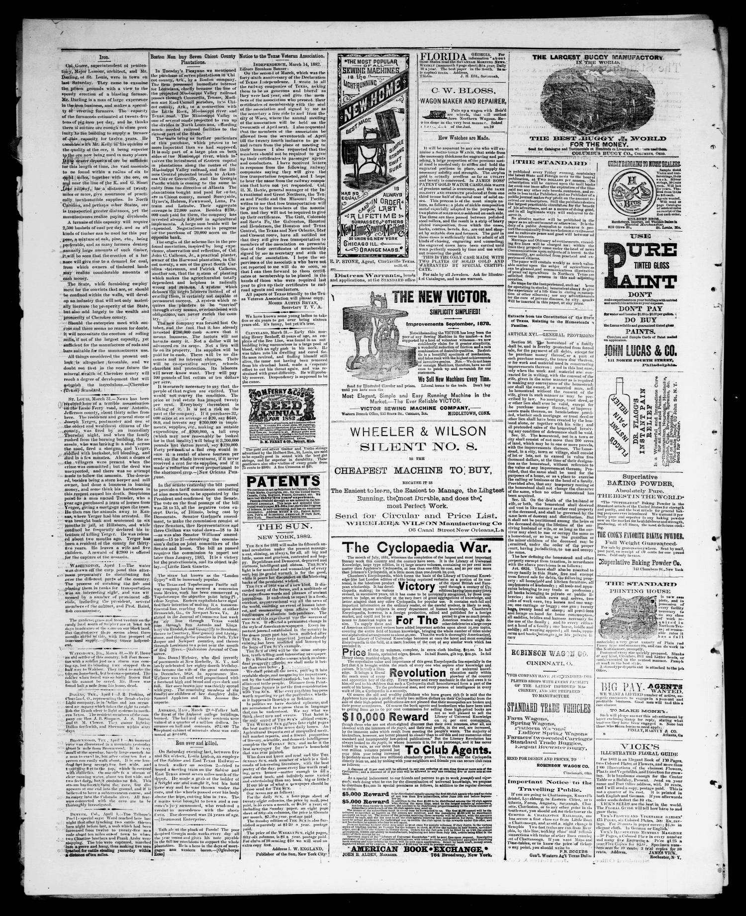 The Standard (Clarksville, Tex.), Vol. 3, No. 22, Ed. 1 Friday, April 7, 1882
                                                
                                                    [Sequence #]: 4 of 4
                                                