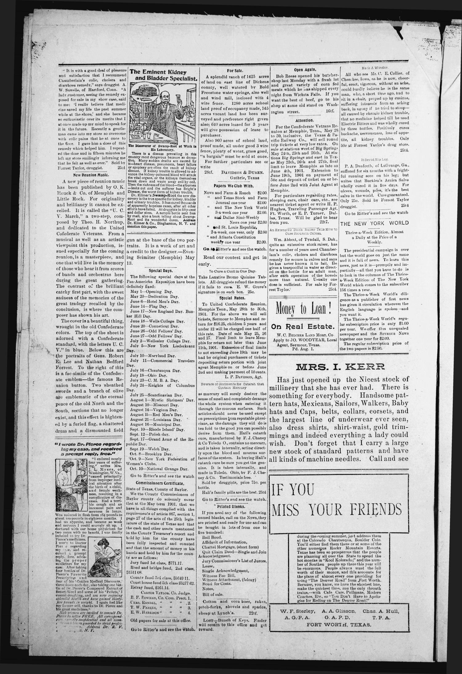 The Seymour News (Seymour, Tex.), Vol. 12, No. 28, Ed. 1 Friday, May 24, 1901
                                                
                                                    [Sequence #]: 2 of 8
                                                