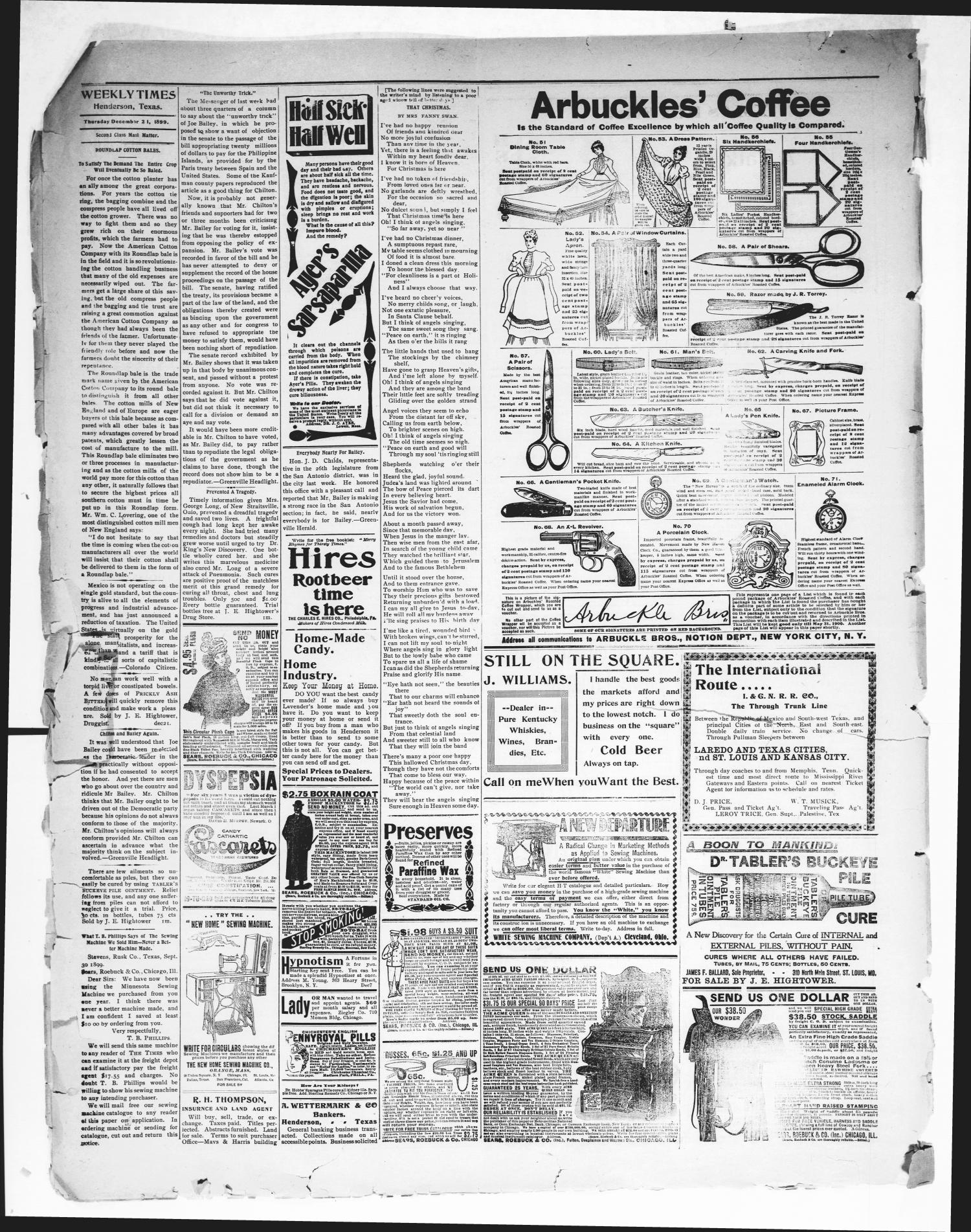The Henderson Times.  (Henderson, Tex.), Vol. 40, No. 51, Ed. 1 Thursday, December 21, 1899
                                                
                                                    [Sequence #]: 4 of 4
                                                