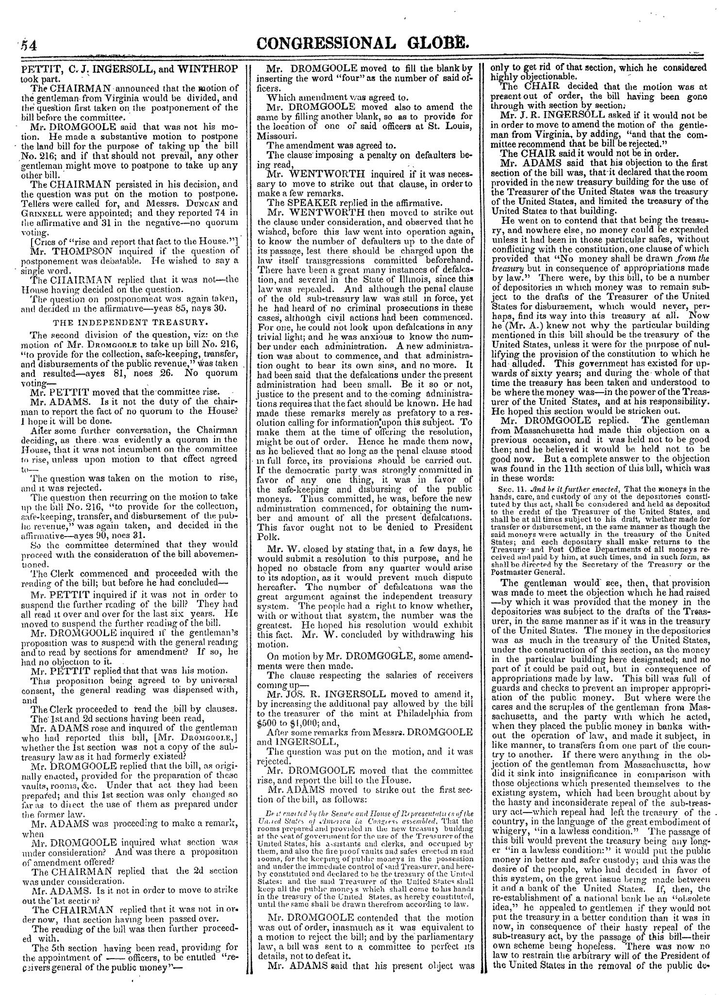 The Congressional Globe, Volume 14: Twenty-Eighth Congress, Second Session
                                                
                                                    54
                                                