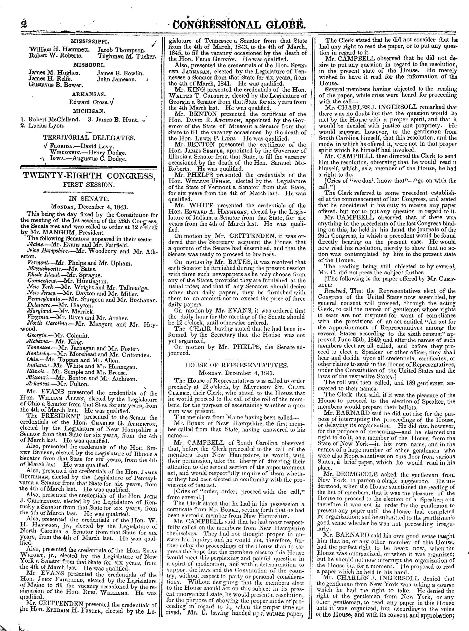 The Congressional Globe, Volume 13, Part 1: Twenty-Eighth Congress, First Session
                                                
                                                    2
                                                