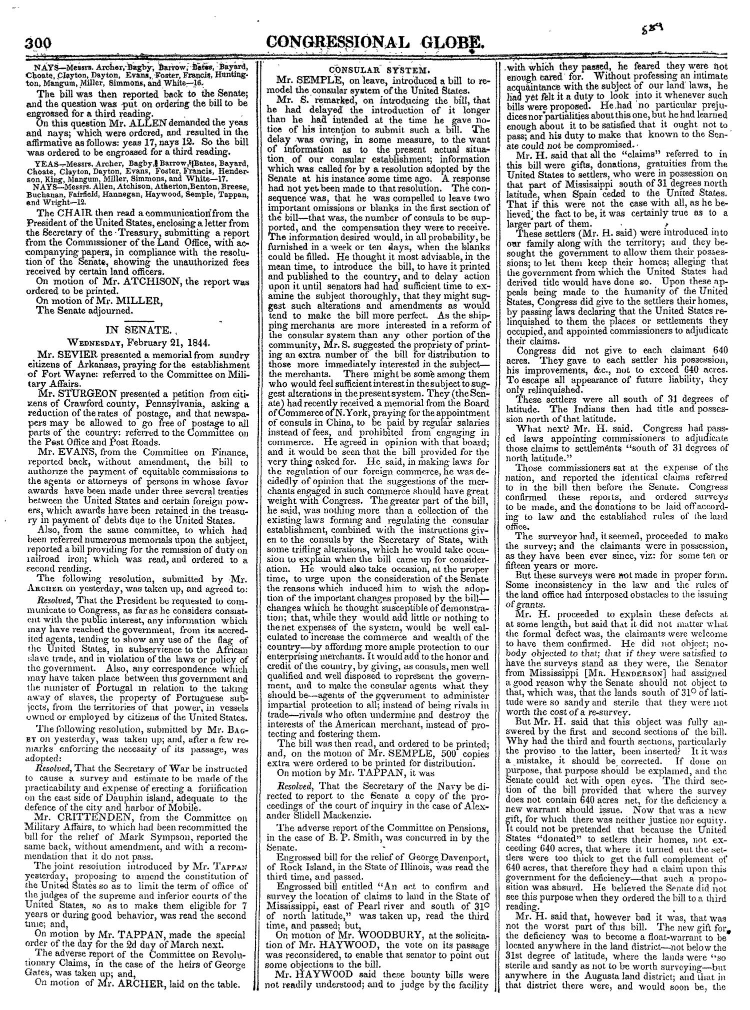 The Congressional Globe, Volume 13, Part 1: Twenty-Eighth Congress, First Session
                                                
                                                    300
                                                