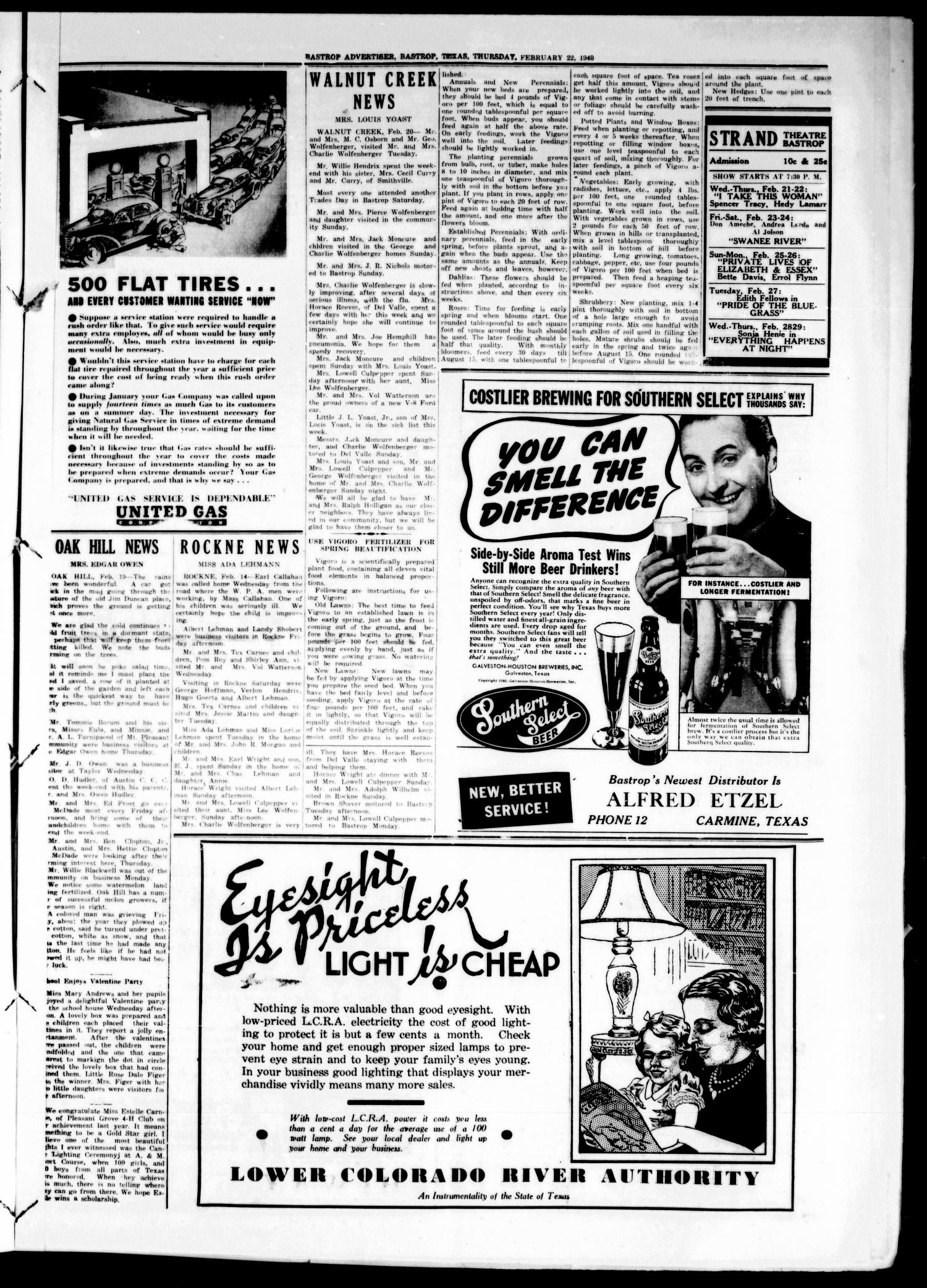 Bastrop Advertiser (Bastrop, Tex.), Vol. 86, No. 49, Ed. 1 Thursday, February 22, 1940
                                                
                                                    [Sequence #]: 3 of 6
                                                