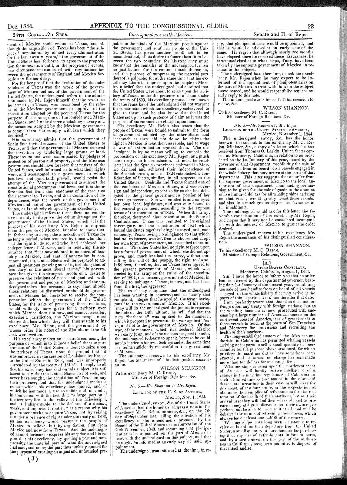 Congressional Globe (Permanent Edition) Volume 85: 28th Congress, 2nd session, Appendix
                                                
                                                    [Sequence #]: 16 of 288
                                                