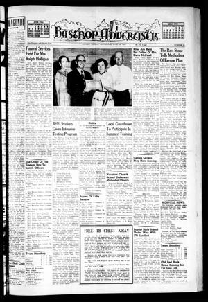 Primary view of object titled 'Bastrop Advertiser (Bastrop, Tex.), Vol. 102, No. 15, Ed. 1 Thursday, June 10, 1954'.