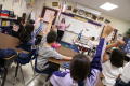 Primary view of [Delisse Hardy leads a class at Crockett Elementary]