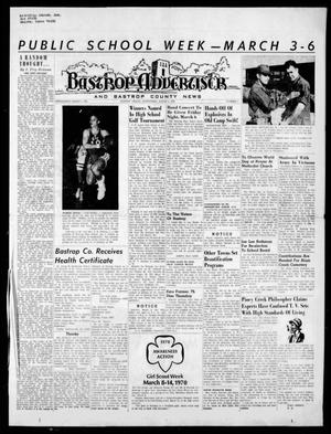 Primary view of object titled 'Bastrop Advertiser and Bastrop County News (Bastrop, Tex.), Vol. [117], No. 1, Ed. 1 Thursday, March 5, 1970'.