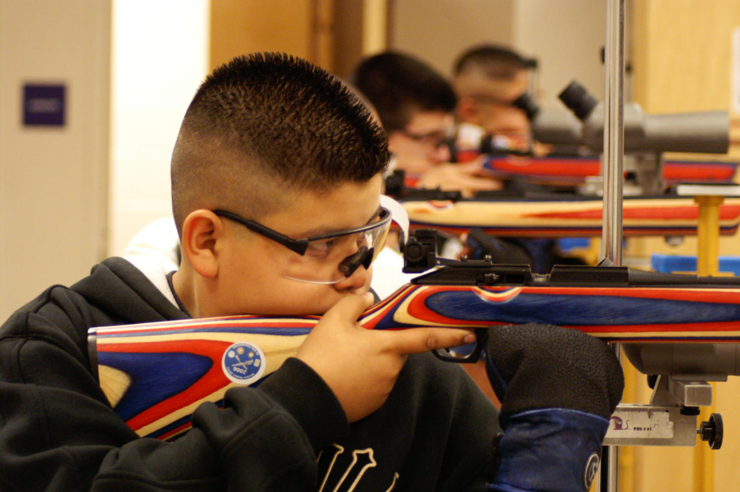 [Air Rifle Team line up for practice]
                                                
                                                    [Sequence #]: 1 of 1
                                                