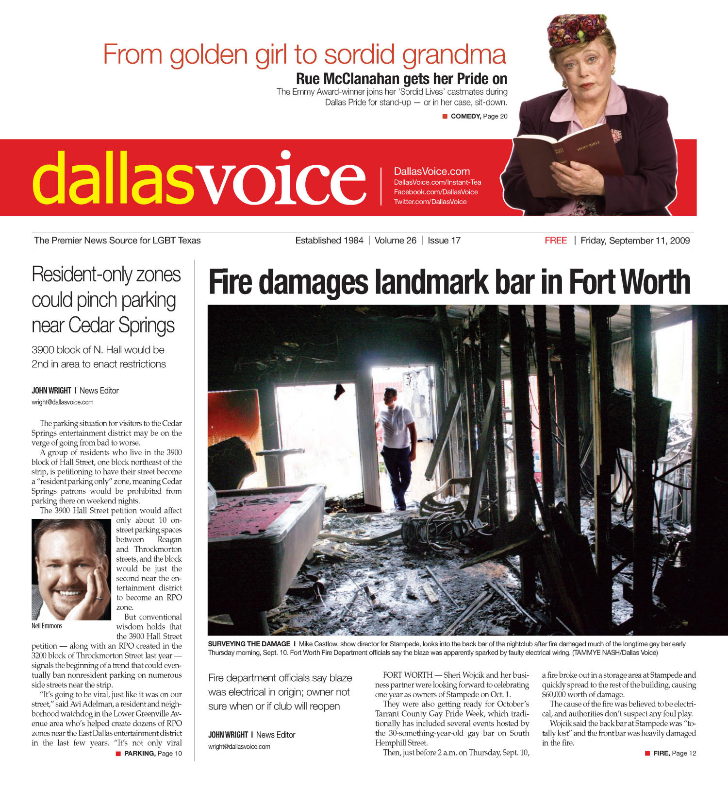 Dallas Voice (Dallas, Tex.), Vol. 26, No. 17, Ed. 1 Friday, September 11, 2009
                                                
                                                    [Sequence #]: 1 of 48
                                                