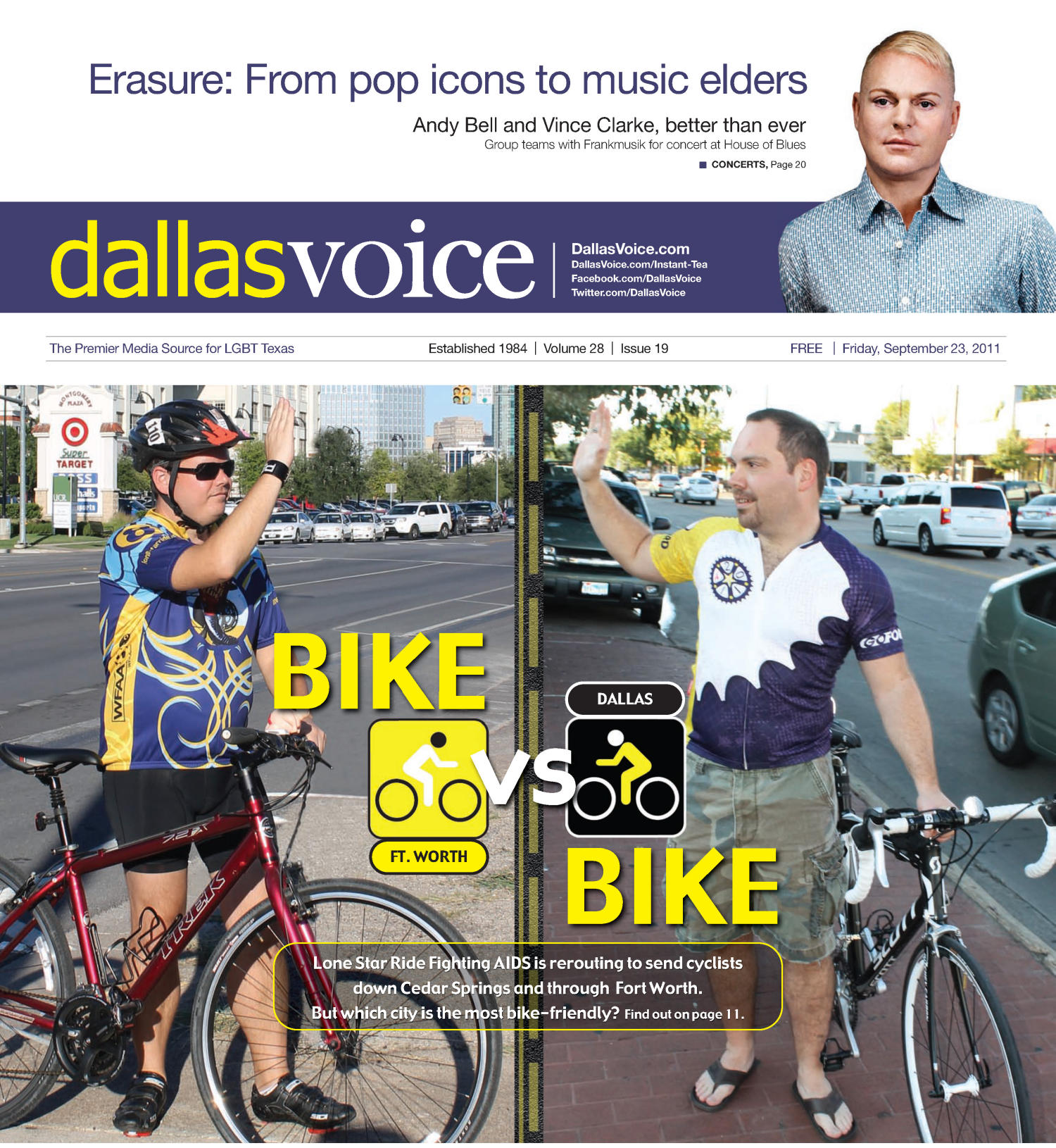 Dallas Voice (Dallas, Tex.), Vol. 28, No. 19, Ed. 1 Friday, September 23, 2011
                                                
                                                    [Sequence #]: 1 of 48
                                                