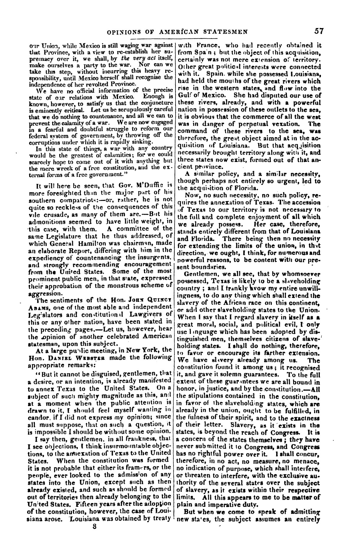 The War in Texas; A Review of Facts and Circumstances, showing that this contest is a Crusade Against Mexico, set on foot by Slaveholders, Land Speculators, &c. In Order to Re-Establish, Extend, and Perpetuate the System of Slavery and the Slave Trade.
                                                
                                                    [Sequence #]: 57 of 64
                                                