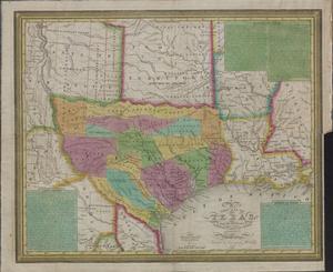 Primary view of New map of Texas : with the contiguous American & Mexican states / by J. H. Young.