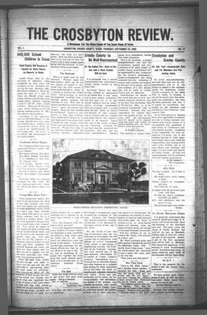 Primary view of object titled 'The Crosbyton Review. (Crosbyton, Tex.), Vol. 1, No. 37, Ed. 1 Thursday, September 23, 1909'.