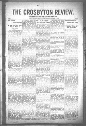 Primary view of object titled 'The Crosbyton Review. (Crosbyton, Tex.), Vol. 2, No. 35, Ed. 1 Thursday, September 8, 1910'.