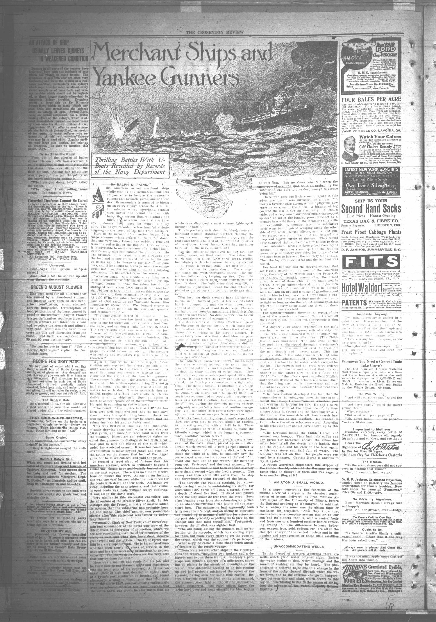 The Crosbyton Review. (Crosbyton, Tex.), Vol. 10, No. 6, Ed. 1 Friday, February 22, 1918
                                                
                                                    [Sequence #]: 2 of 8
                                                