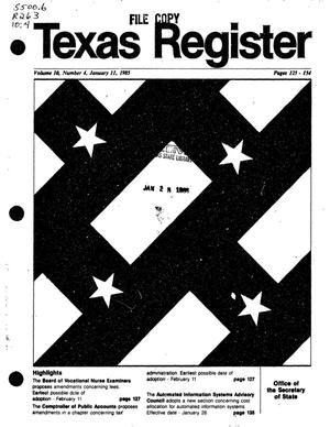 Primary view of object titled 'Texas Register, Volume 10, Number 4, Pages 125-154, January 11, 1985'.