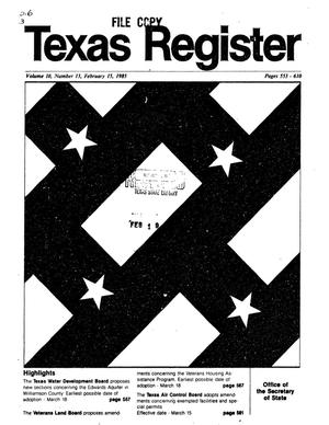 Primary view of object titled 'Texas Register, Volume 10, Number 13, Pages 523-610, February 15, 1985'.