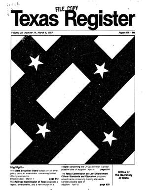 Primary view of object titled 'Texas Register, Volume 10, Number 19, Pages 809-846, March 8, 1985'.