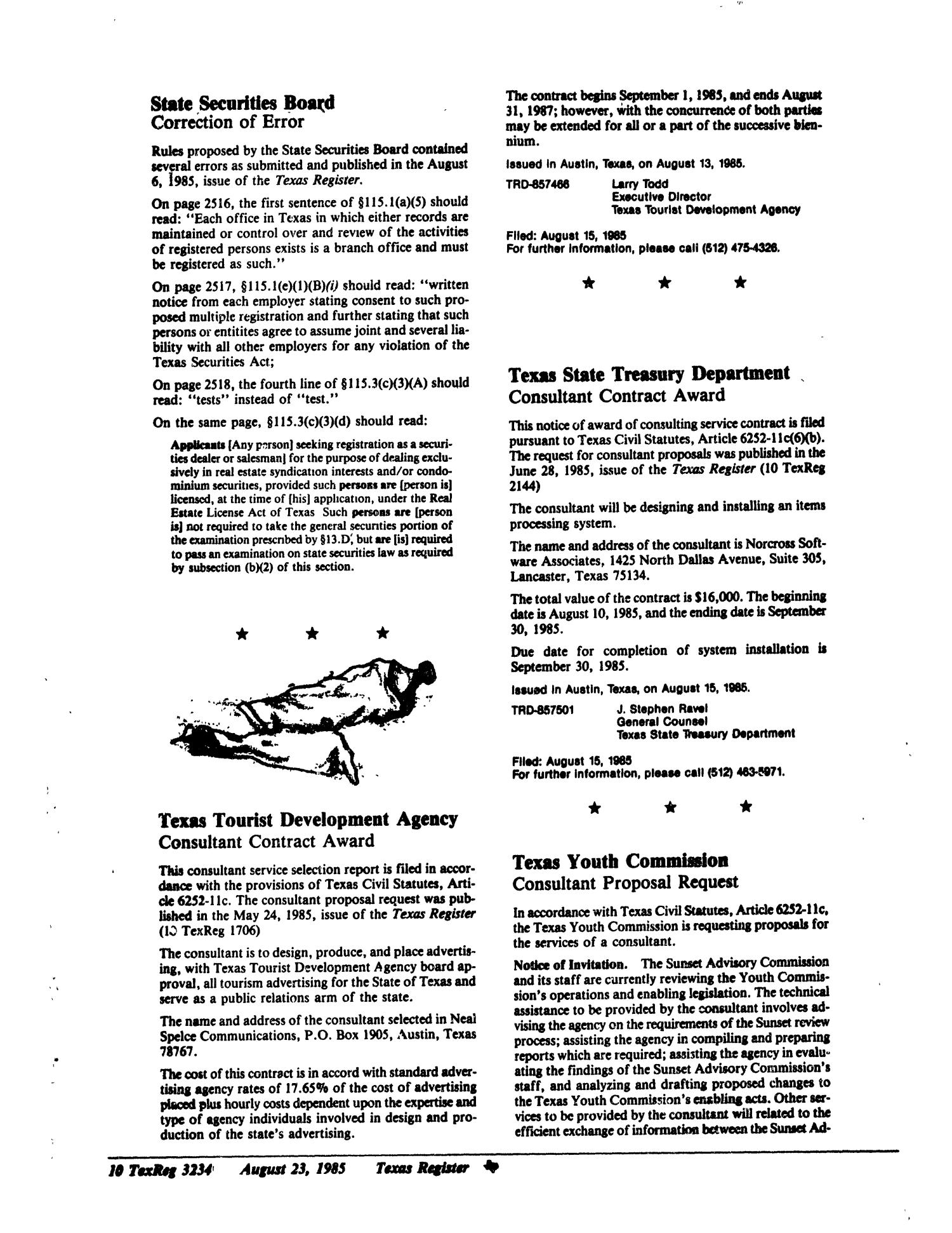 Texas Register, Volume 10, 63, Pages 3197-3236, August 23, 1985
                                                
                                                    3234
                                                