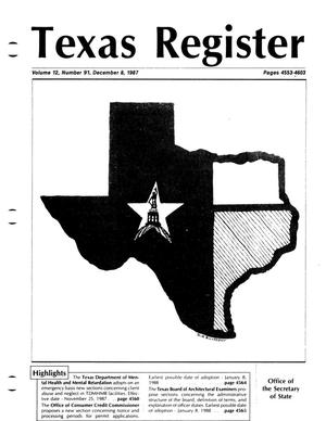Primary view of object titled 'Texas Register, Volume 12, Number 91, Pages 4553-4603, December 8, 1987'.