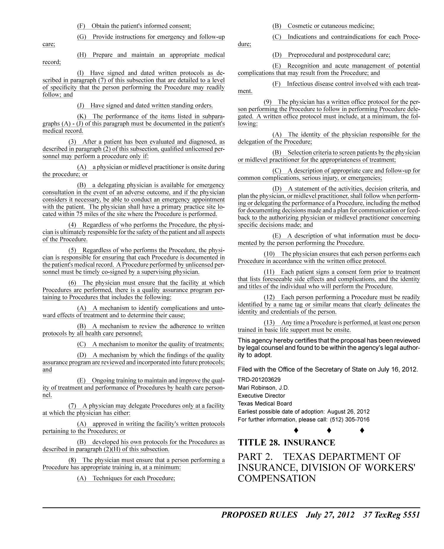 Texas Register, Volume 37, Number 30, Pages 5519-5676, July 27, 2012
                                                
                                                    5551
                                                