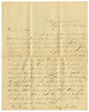 Primary view of object titled '[Letter from Paul Osterhout to John Patterson Osterhout, April 3, 1881]'.
