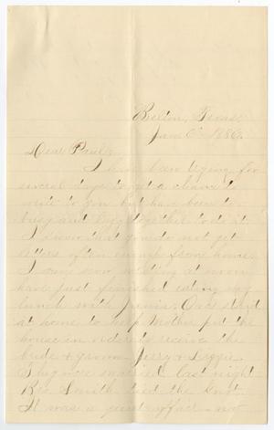 Primary view of object titled '[Letter from Gertrude Osterhout to Paul Osterhout, January 6, 1886]'.