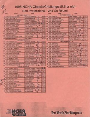 Primary view of object titled 'Cutting Horse Competition Entry List:  1997-derby-r117-118'.